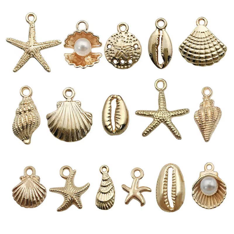 16Pcs/set Alloy Sea bead animals Marine Life Charms Pendants for Crafting Jewelry Findings Making Accessory DIY Necklace Bracelet