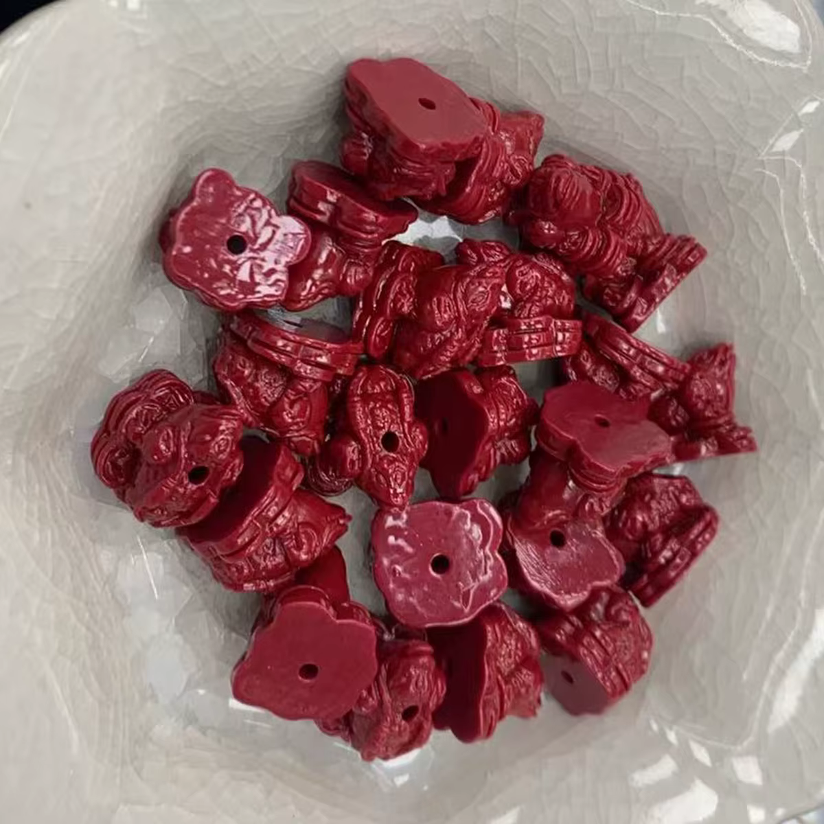 10pcs Natural Coral bead animals Toad Red Artificial Coral Loose Beaded for Making DIY Jewelry Necklace Bracelet Accessories 12x22mm